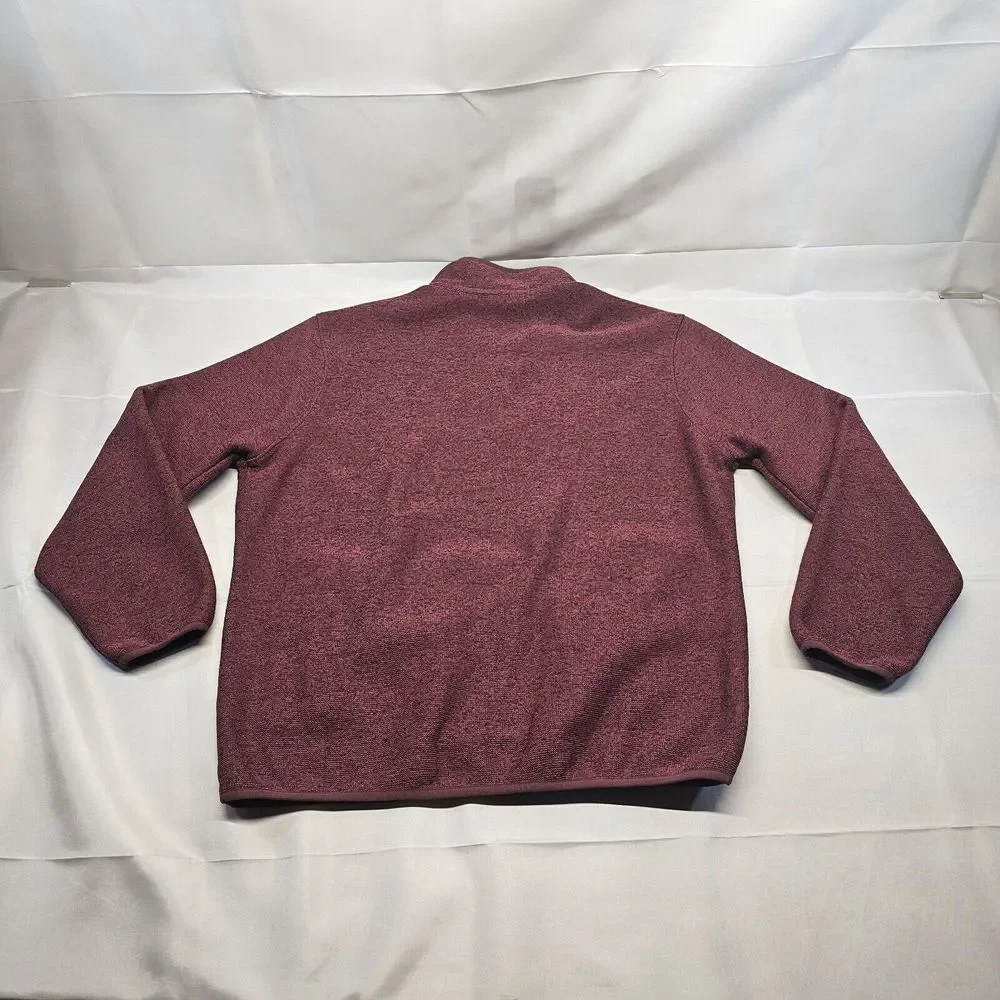 Eddie Bauer Mens L Red Quarter Button Pullover Cotton Casual Knit‎ Sweatshirt